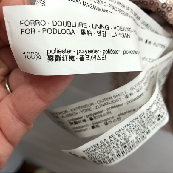 NWT Zara pink slip mini dress sequins - Picture 3 of 6